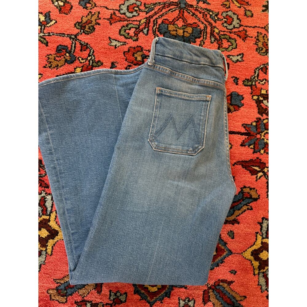 Mother Patch Pocket Roller Jeans Denim Women 29 High Wide Leg Jean Eager Beaver
